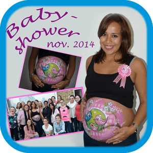 babyshower, baby-shower, bellypaint op lokatie, buikschildering